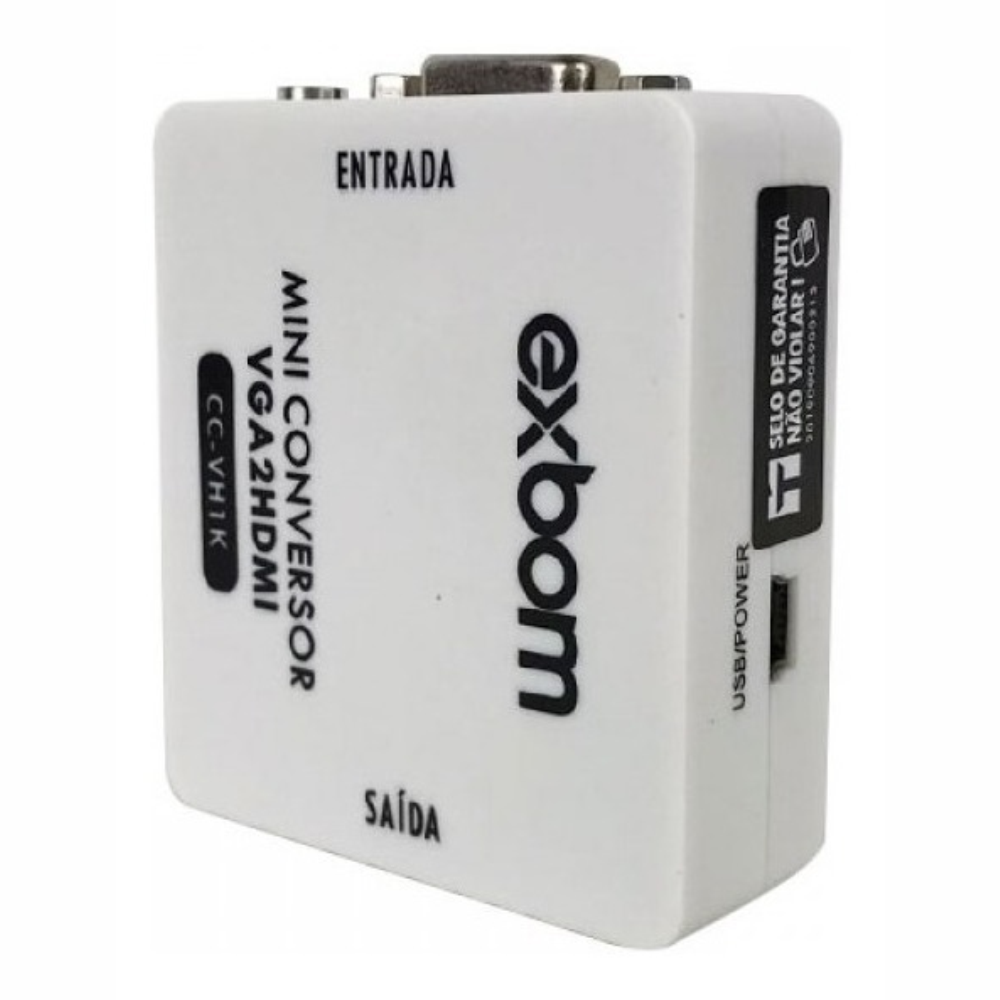 Mini Conversor Exbom Vga Para Hdmi Com Entrada Áudio P2 Exbom CC-VH1K